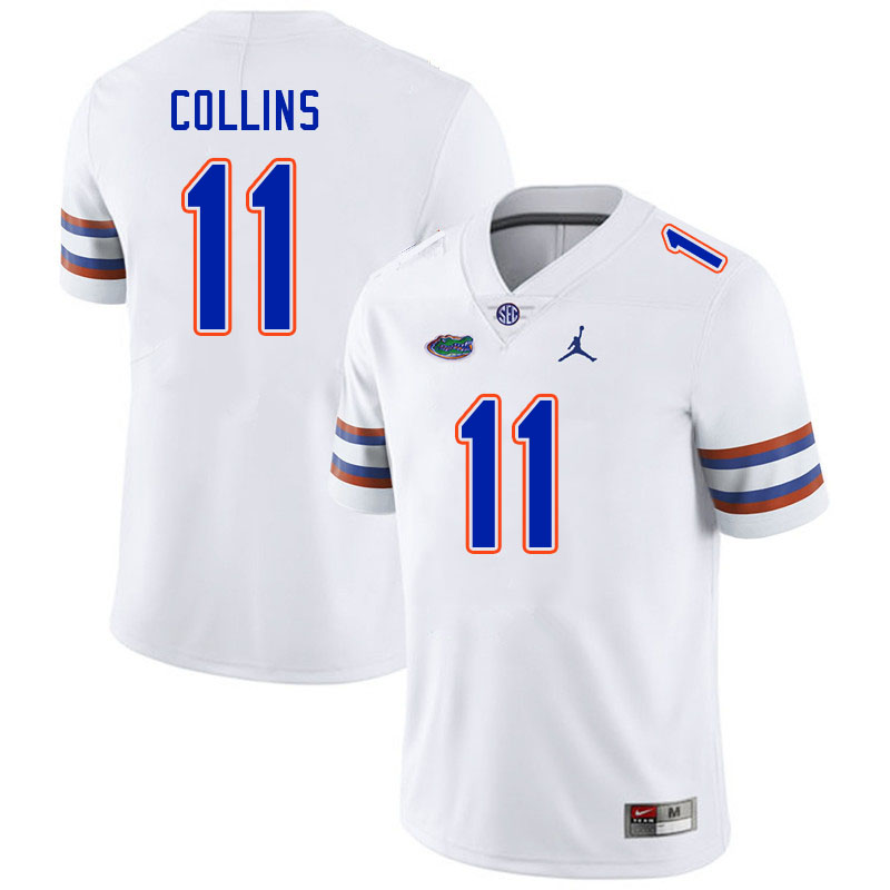 Men #11 Kelby Collins Florida Gators College Football Jerseys Stitched-White
